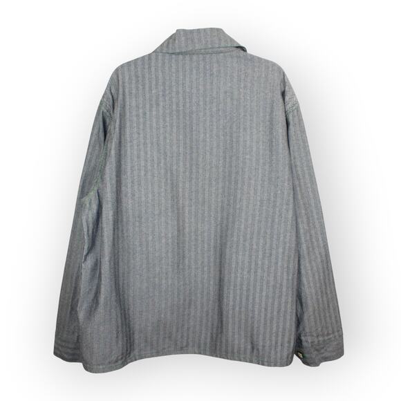 XL PointerBrand LCKing FisherStripe Chore Coat DrillDuckPocket GreenStitch USA - Picture 3 of 16